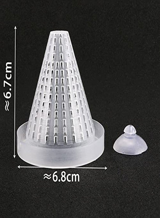 مغذي ديدان الدم المخروطي VAYINATO®، مغذي ديدان الماصة، سلة طعام الأسماك مع حامل شفط (لون عشوائي) (عبوة من 4 قطع) من Petzlifeworld - Image 2